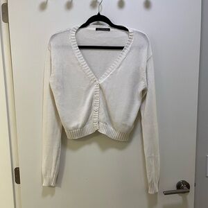 Brandy Melville White Knit Cardigan Sweater